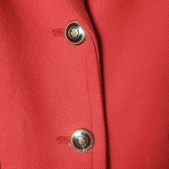 J Crew 2 Red Coral Wool Hack ing Riding Equestrian Jacket Blazer Old Money Prep - Picture 4 of 16